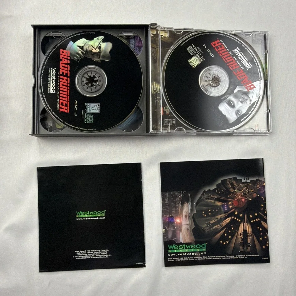 Blade Runner PC Big Box 1997 Vintage Computer Game Westwood 4 Discs